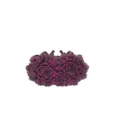 Hollow Flower Bag Portable Diamond Rhinestone Clutch - Dragon Fruit - View 1