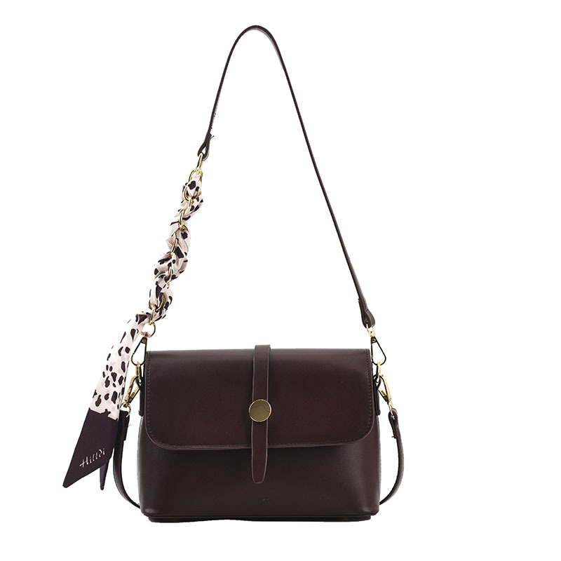 Pure Color PU Trend Leopard Print Silk Scarf Bow Personality Leopard - Shop at LoveMi