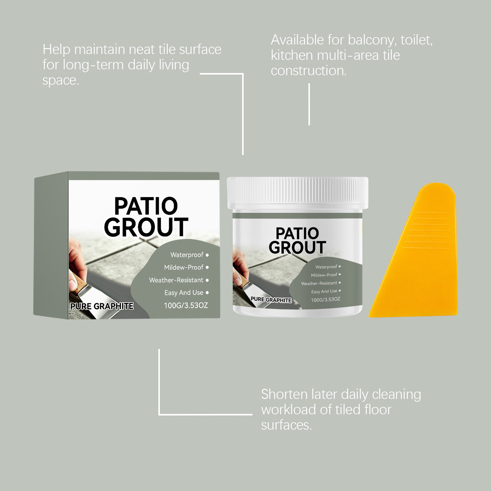 Dark Gray Tile Grout For Bathroom, Kitchen, And Floor Tile Gap Repair, Waterproof, Mildew-proof, And Aesthetically Pleasing Grout Filling. 3