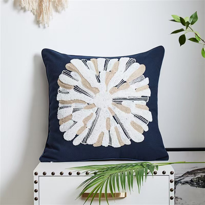 Navy Tufted Throw Pillow Covers