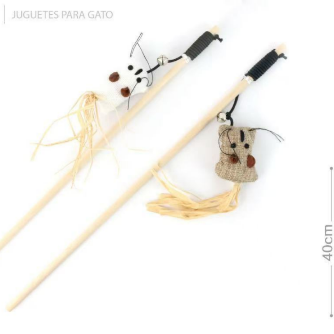 Little Straw Bag Cat Teasing Stick