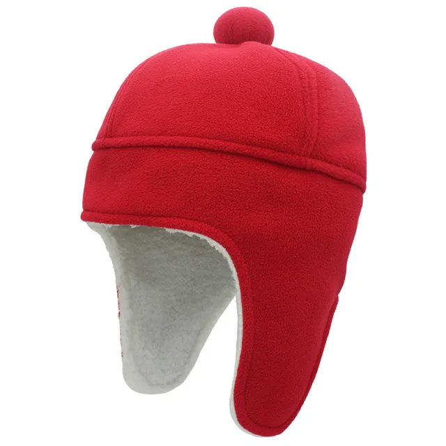 Faux Lamb Wool Cold Hat Autumn And Winter Ear Protection Red - Shop at LoveMi