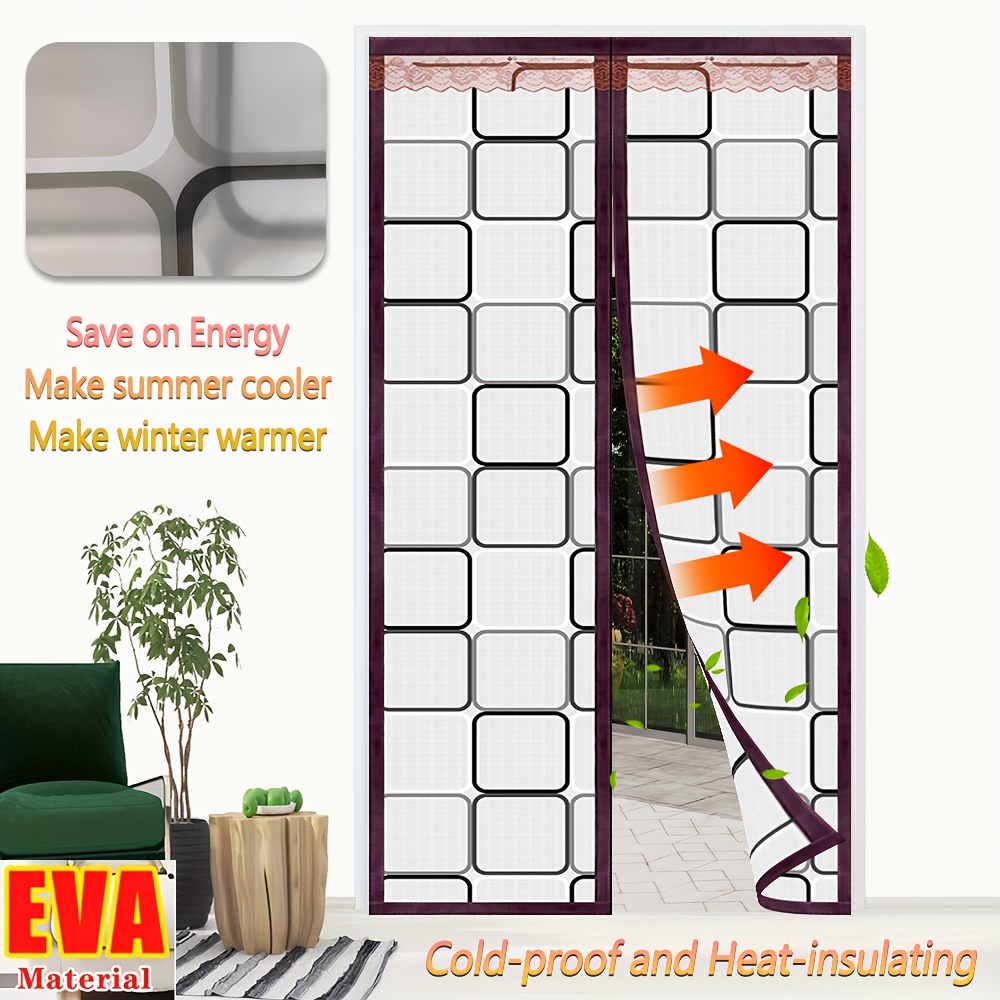 EVA Magnetic Thermal Insulating Door Curtain, Single Piece, Simple And Stylish Windproof Self-closing Door Curtain, For Home Living Room And Bedroom