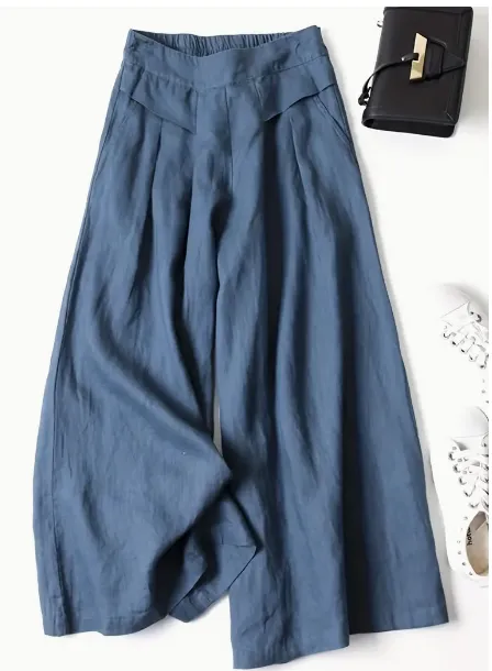 Ladies' Solid colored Trousers Blue - Shop at LoveMi