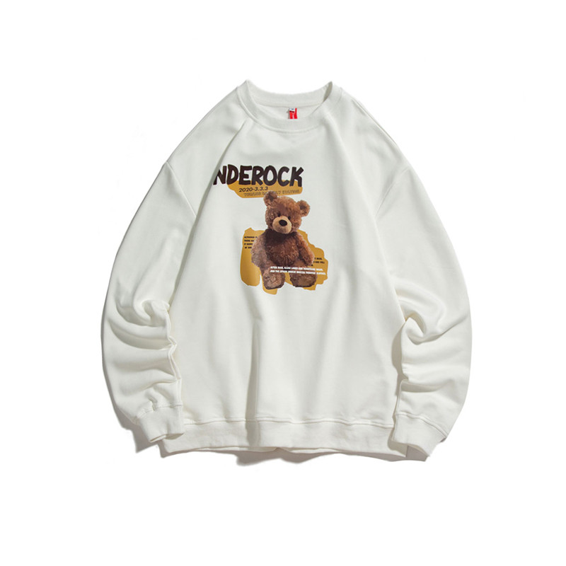 Men's Casual Fashion Teddy Bear Print Pullover Top