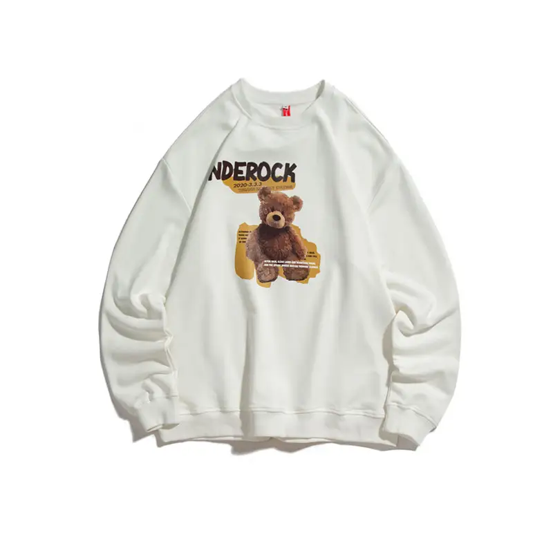 Men's Casual Fashion Teddy Bear Print Pullover Top