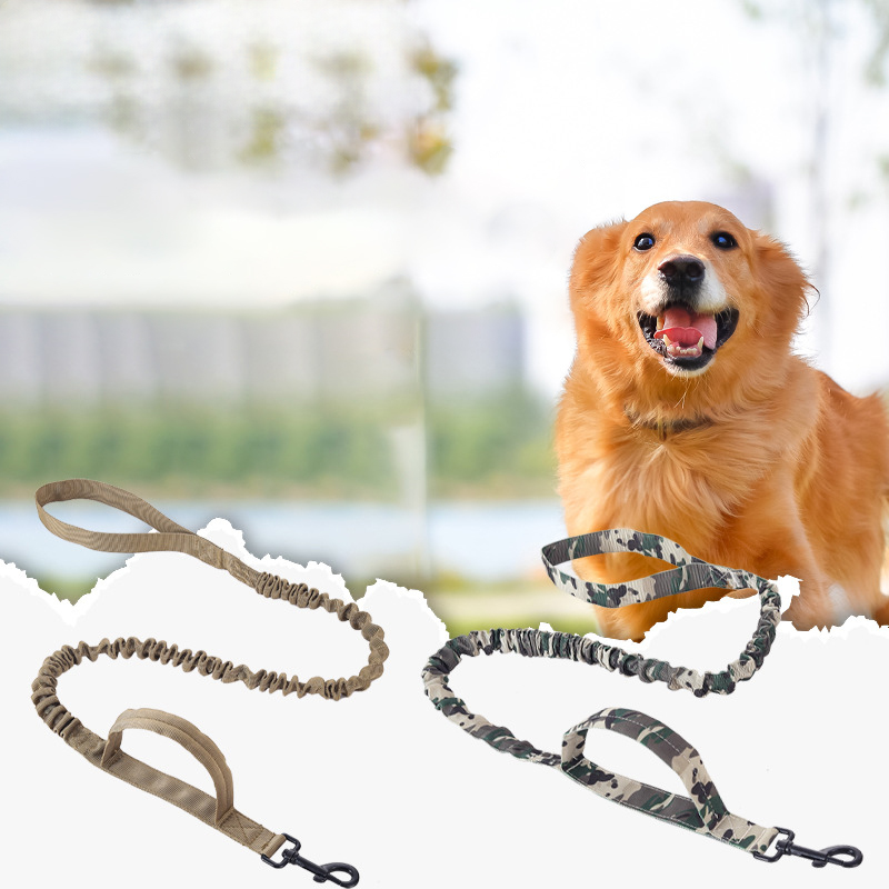 Laisse tactique pour chien, collier tactique militaire réglable pour animaux de compagnie moyens et grands, entraînement à la marche, laisse tactique pour chien