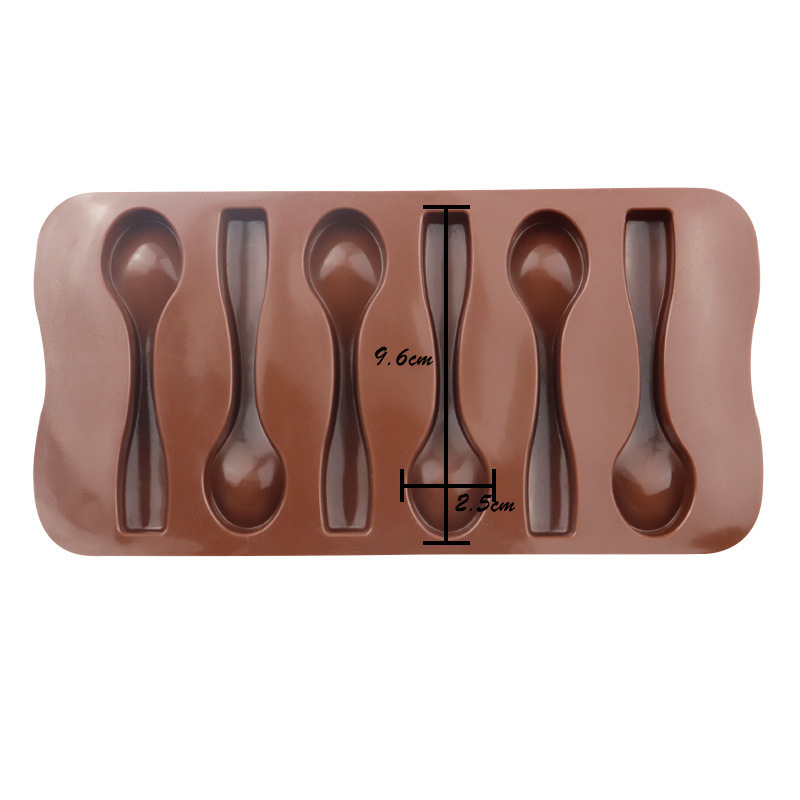 Title 1, Forma de Silicone com 6 Colheres para Chocolate...