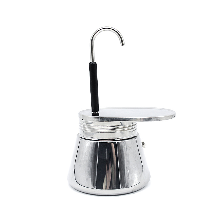 Stainless Steel Espresso Moka Pot (Silver-300ml)