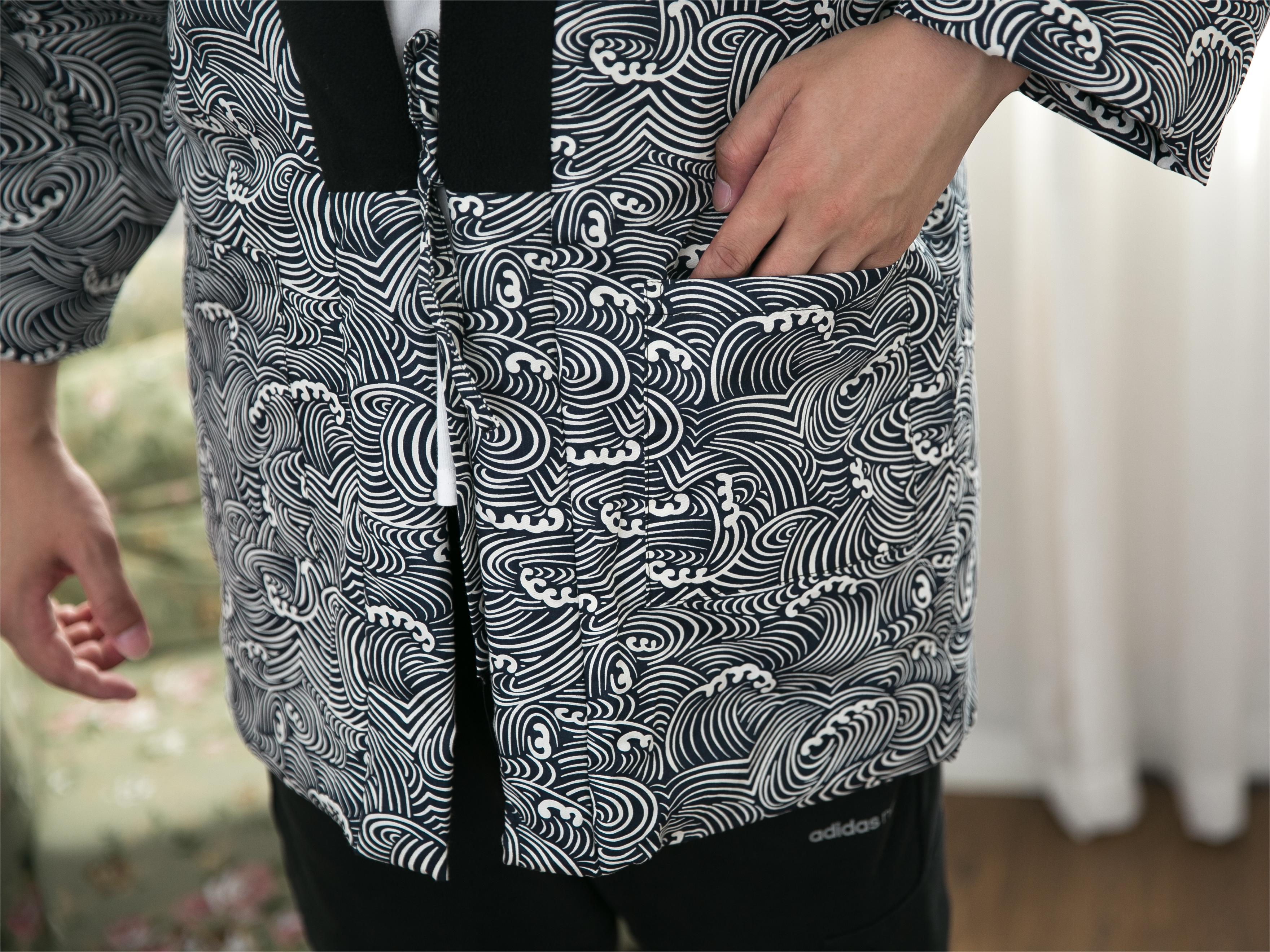 Japanese Men's Winter Kimono Cotton Jackets Warm Cotton Kimono Coat Indoor Outdoor Kimono Coat Traditional Japanese Kimono For Men Lightweight & Warm Kimono