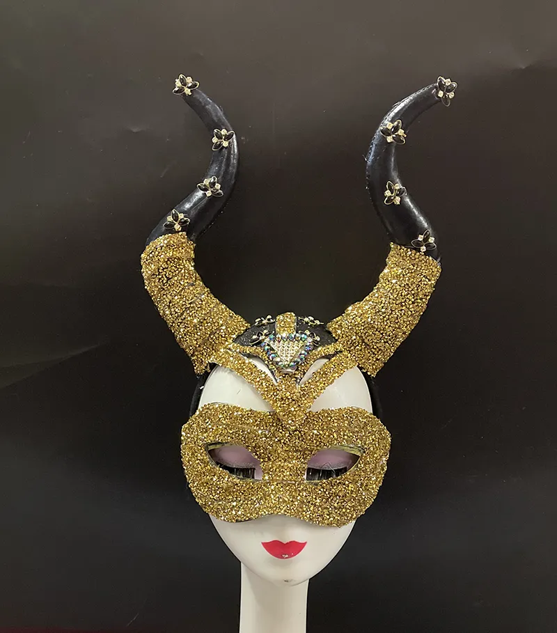 Horn Headband Halloween Personality Cosplay Props - Golden Horns