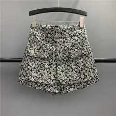 Women's Button Design Floral Casual Short Skirt - Suit - View 1