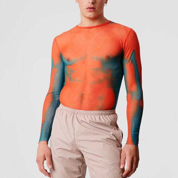 Fashion Gradient Contrast Stretch Skinny Bottoming Shirt