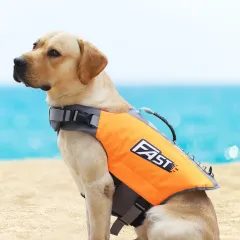 Reflective Printed Pet Dog Life Jacket Dog Swimming Suit - Orange - View 1