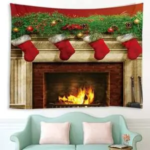Flower shaped Christmas Stockings Fireplace Bedroom Decoration Tapestry - Shop at LoveMi