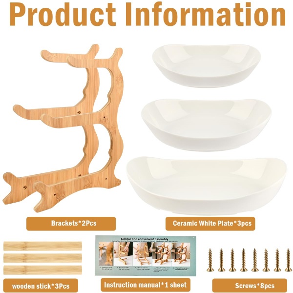 Stacked Fruit Tray Multi-layer Plate Three Compartments Snack Candy Platter Bowl 3