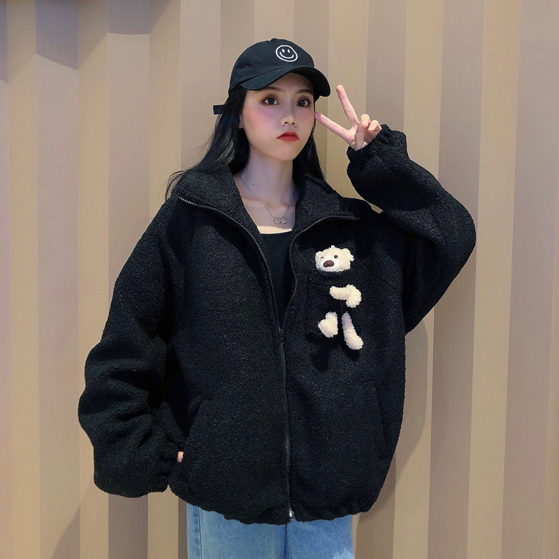 Sweatshirt Plus Velvet Thickened Female Lamb Hair
