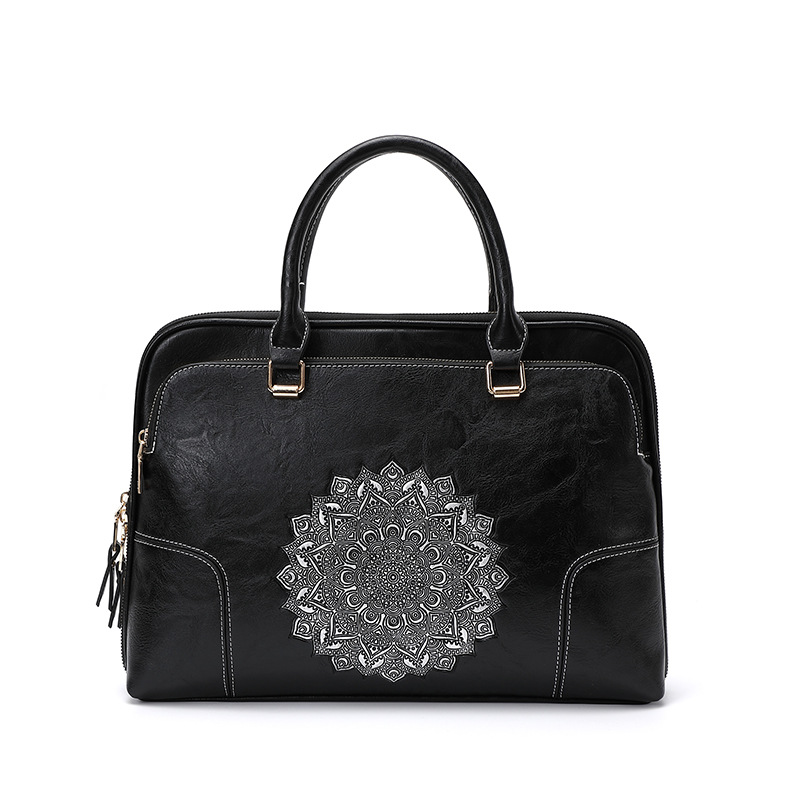 Women's Business Vintage Embossed Tote Bag Black - Shop at LoveMi