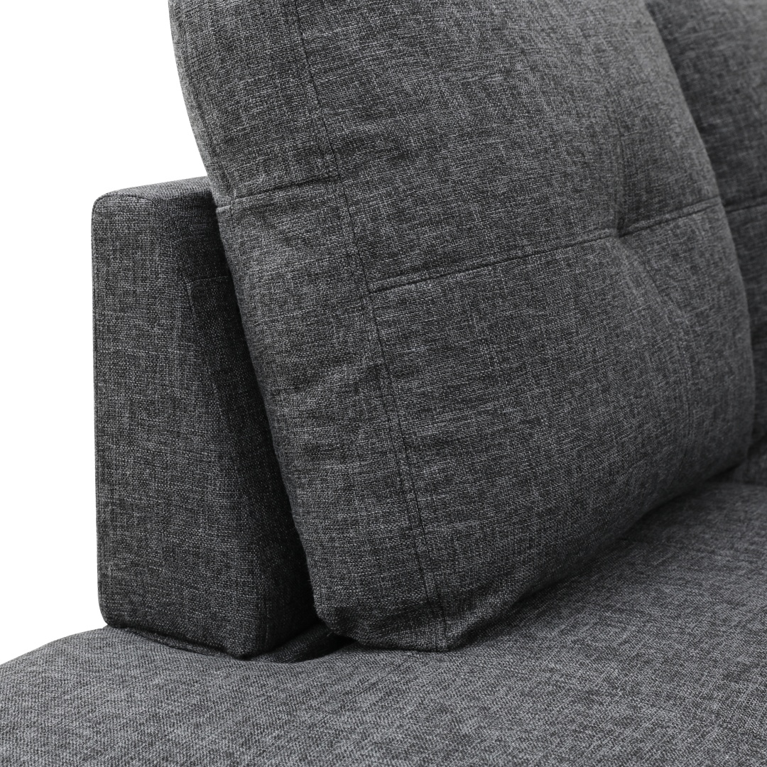 Pickup Only--Black Grey Linen 3-Piece Couch Living Room Sofa Set