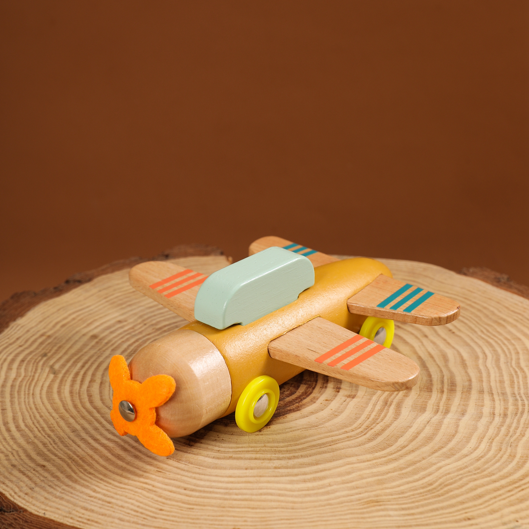 Wooden Airplane Toy for Toddlers - Educational Wooden Airplane Toy for Kids - MAMTASTIC