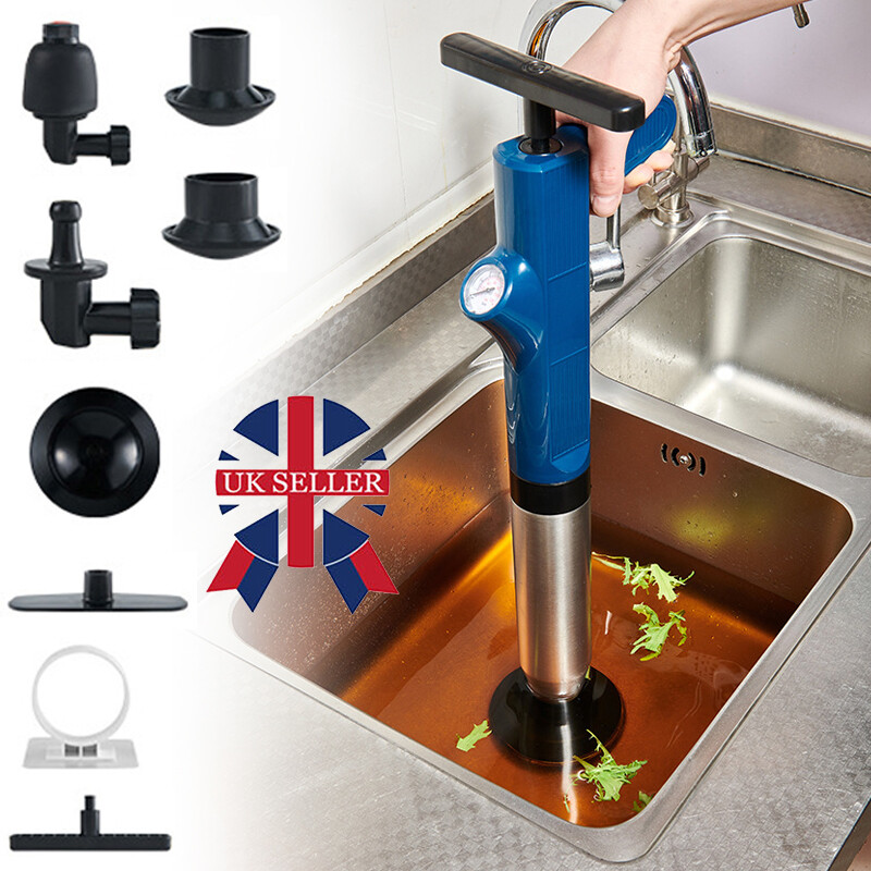 High Pressure  Air Drain Blaster Sewer Toilet Plunger Opener Powerful Clean