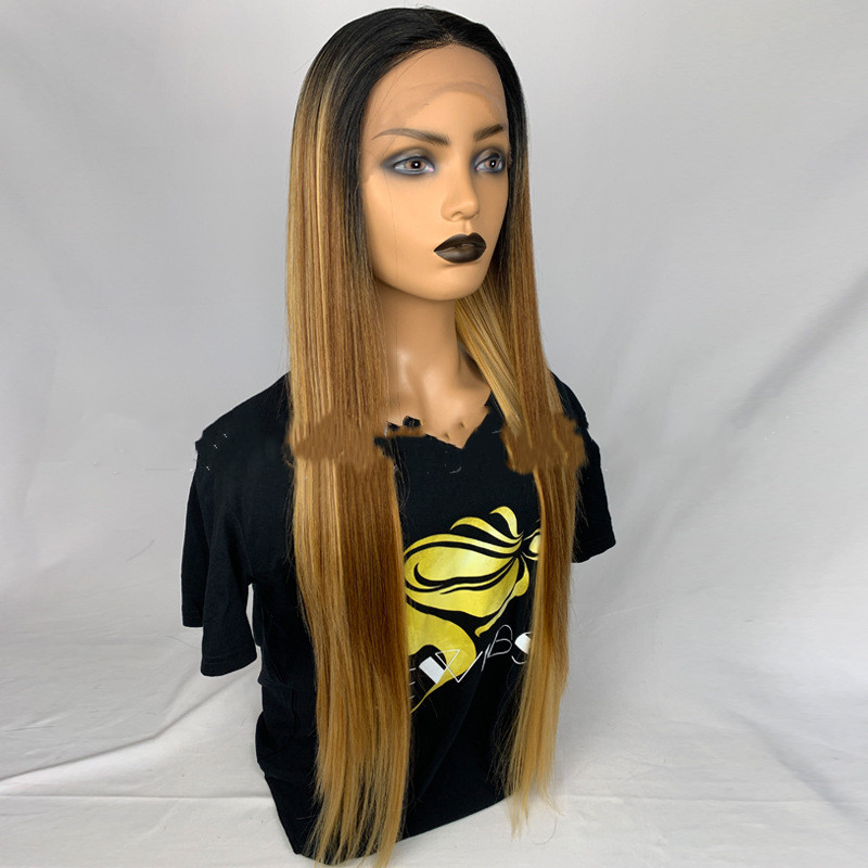 30inch Long Curly Hair Piano Color Pick Color Synthetic Wig Big Wave Straight Hair - Shop at LoveMi