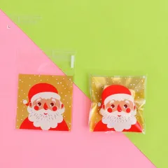 Christmas Old Man Sleigh Self-adhesive Self-sealing Cookie Packaging Bags - Gold Bottom Old Man - View 1