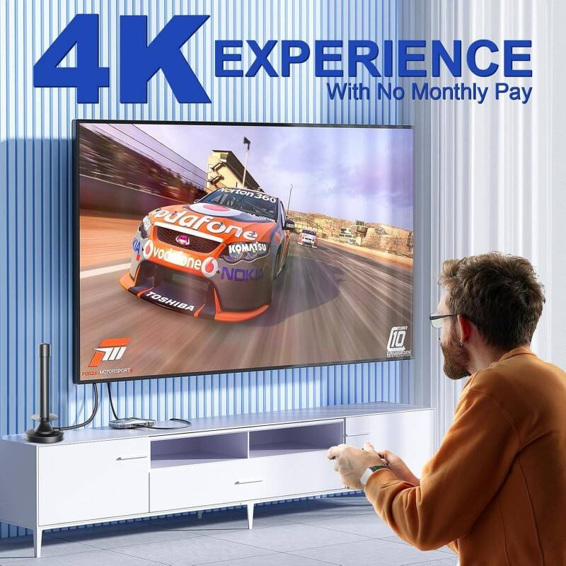 Most Powerful Indoor TV Aerial  Best Indoor TV Aerial For Digital Freeview With Booster  Digital Indoor Aerial 250 Miles Long Range  Smart Signal Tech For Indoor TV Aerials With Strong Signal UK 2