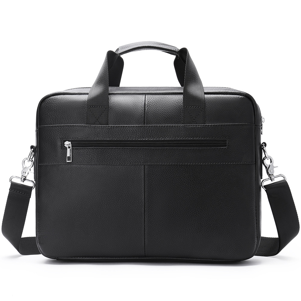 Men's Business Cowhide Laptop Bag Black - Shop at LoveMi