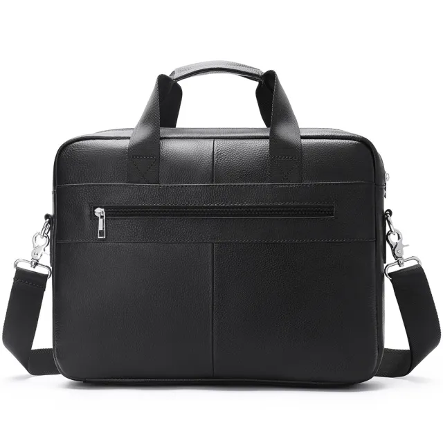 Men's Business Cowhide Laptop Bag Black - Shop at LoveMi