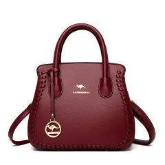 Women's Large Capacity Messenger Shoulder Bag - Red - View 1