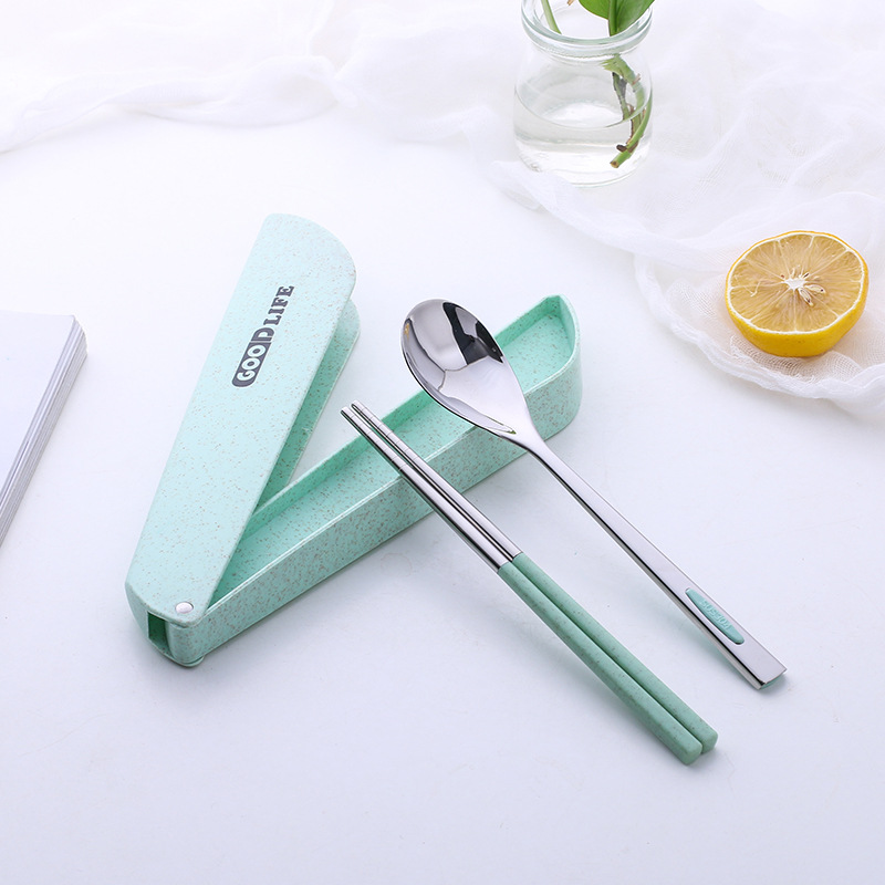 Wheat Tableware Straw Chopsticks Spoon Chopsticks Tableware Set