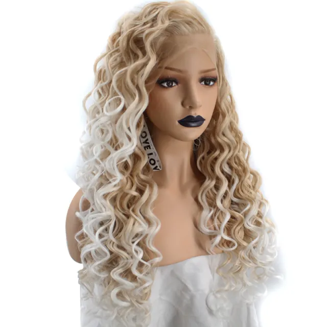 Female Small Volume Chemical Fiber Hair Front Lace Wig Headgear 198Linen Gradient - Shop at LoveMi