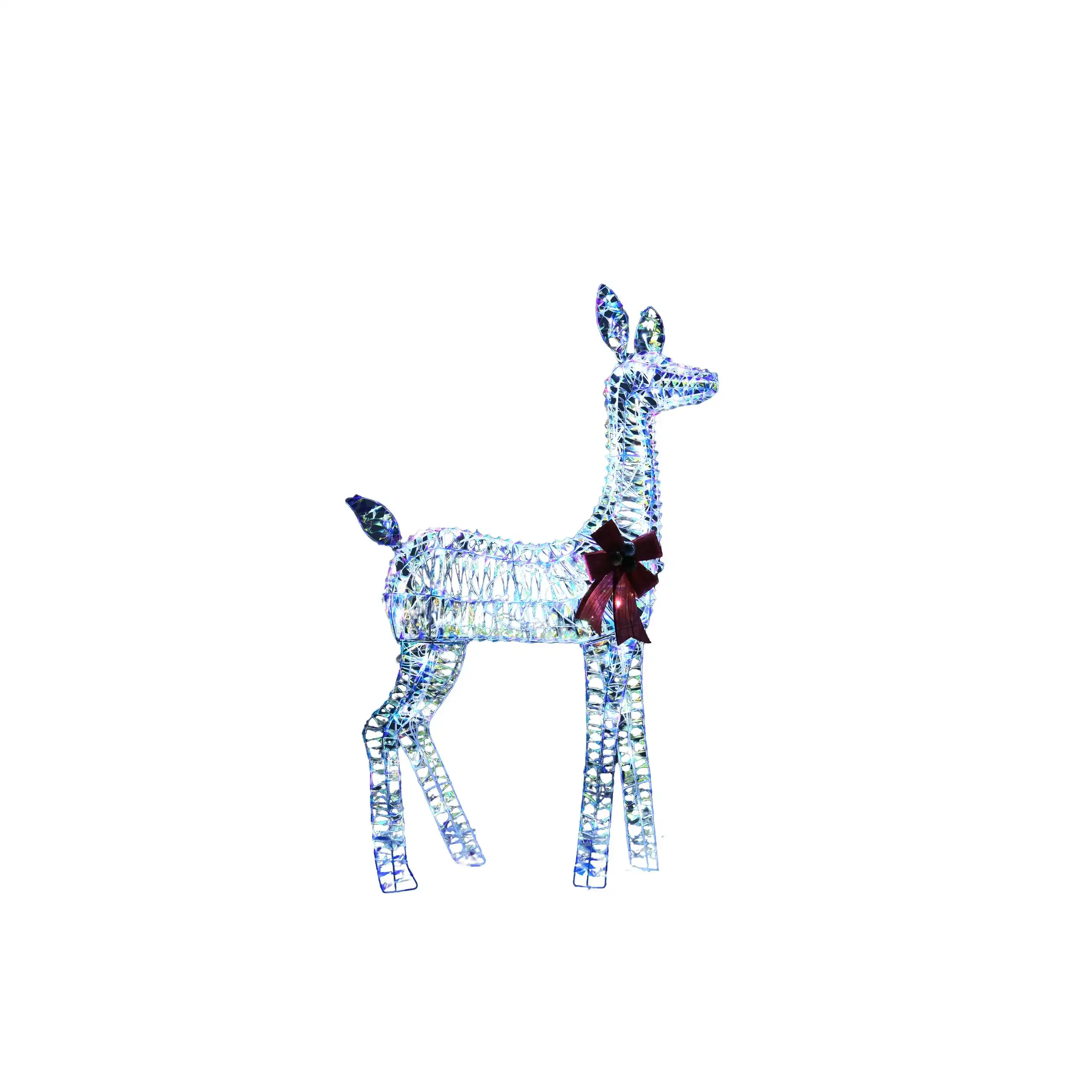 PVC Rainbow Striped Woven Reindeer Christmas Decoration Ornaments, Can Be Used Indoors And Outdoors, Gorgeous Style And Woven Craftsmanship