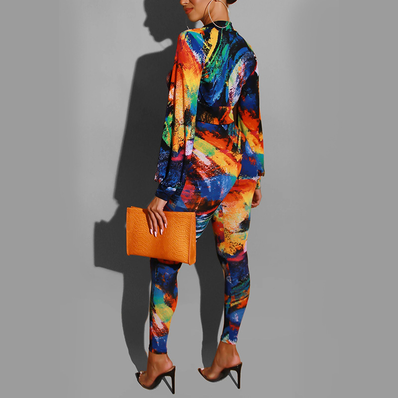 Title 6, Tweedelige damesjumpsuit met print en borstomhu...