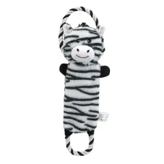 Funny Plush Dog Toys Stuffed Animal-Shaped Zebras Elephant Pet Chew Squeaky Toy Bite Resistant With Rope - Zebra - View 1
