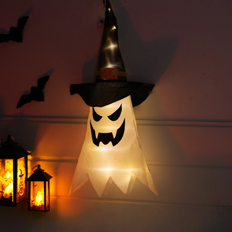 3 & 6x Halloween LED Ghost Witch Hat Light Outdoor Garden Prop Party Hanging
