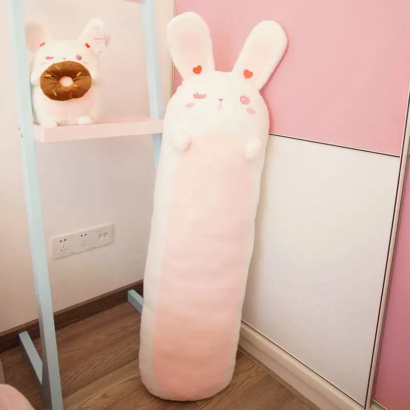 Cute Rabbit Doll Plush Toy Bed With Removable And Washable Long Pillow For Girls