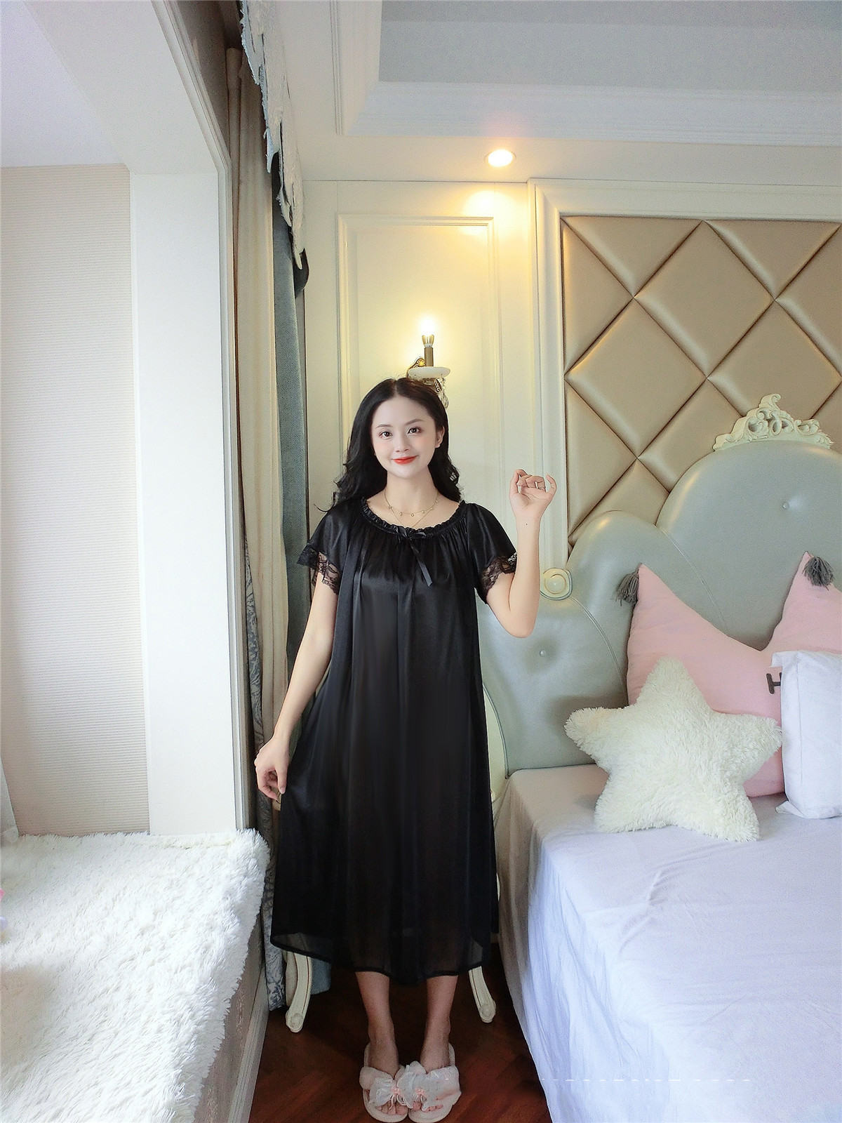 Title 1, Short Sleeve Nightdress Womens Thin Loose Home...