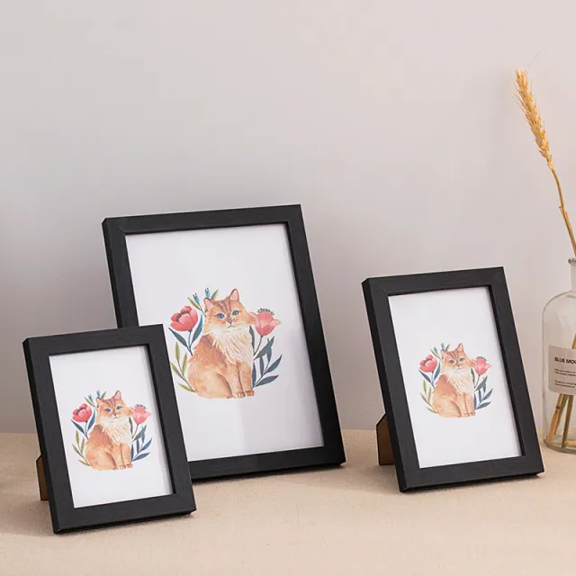 Simple Wooden Photo Frame Set Up Wall Picture Black - Shop at LoveMi