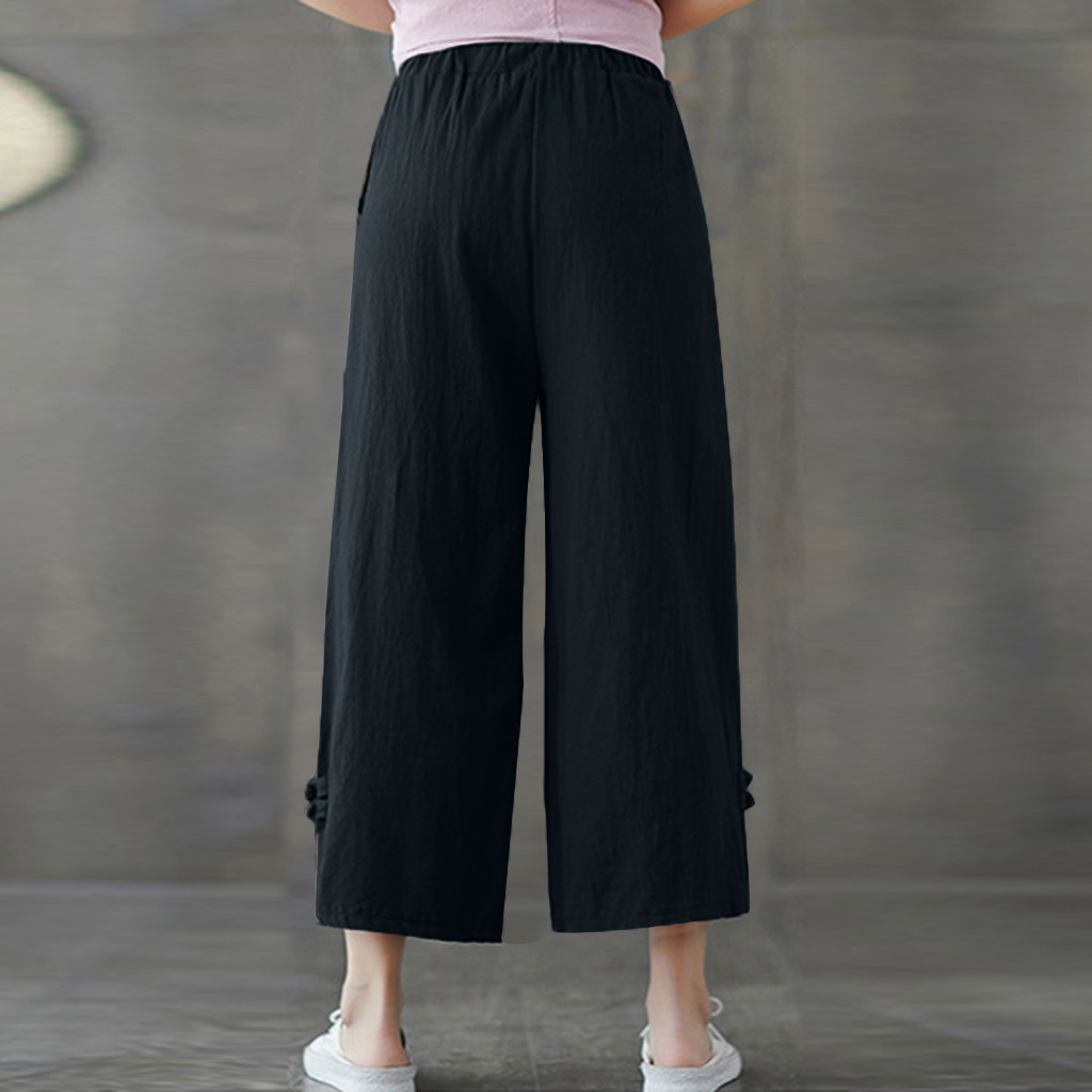 Title 3, Ethnic style retro cross-leg wide-leg pants