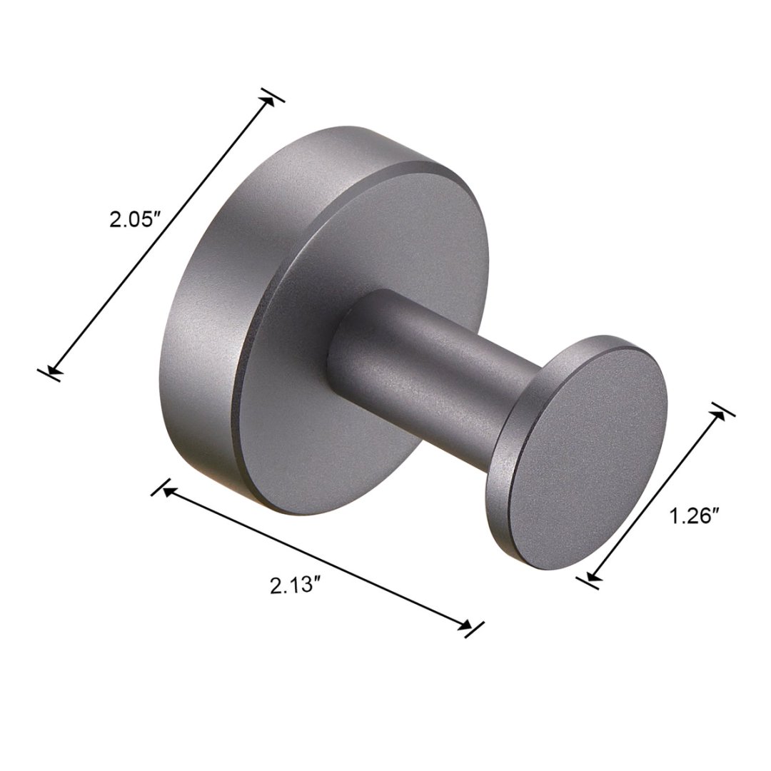 Runder Wandgarderobenhaken mit Schrauben – Handtuchhaken in Gunmetal-Grau, 4er-Pack, für Eingangsbereich, Schuhschrank, Kleiderschrank, Badezimmer, Schlafzimmermöbel_voghion.com