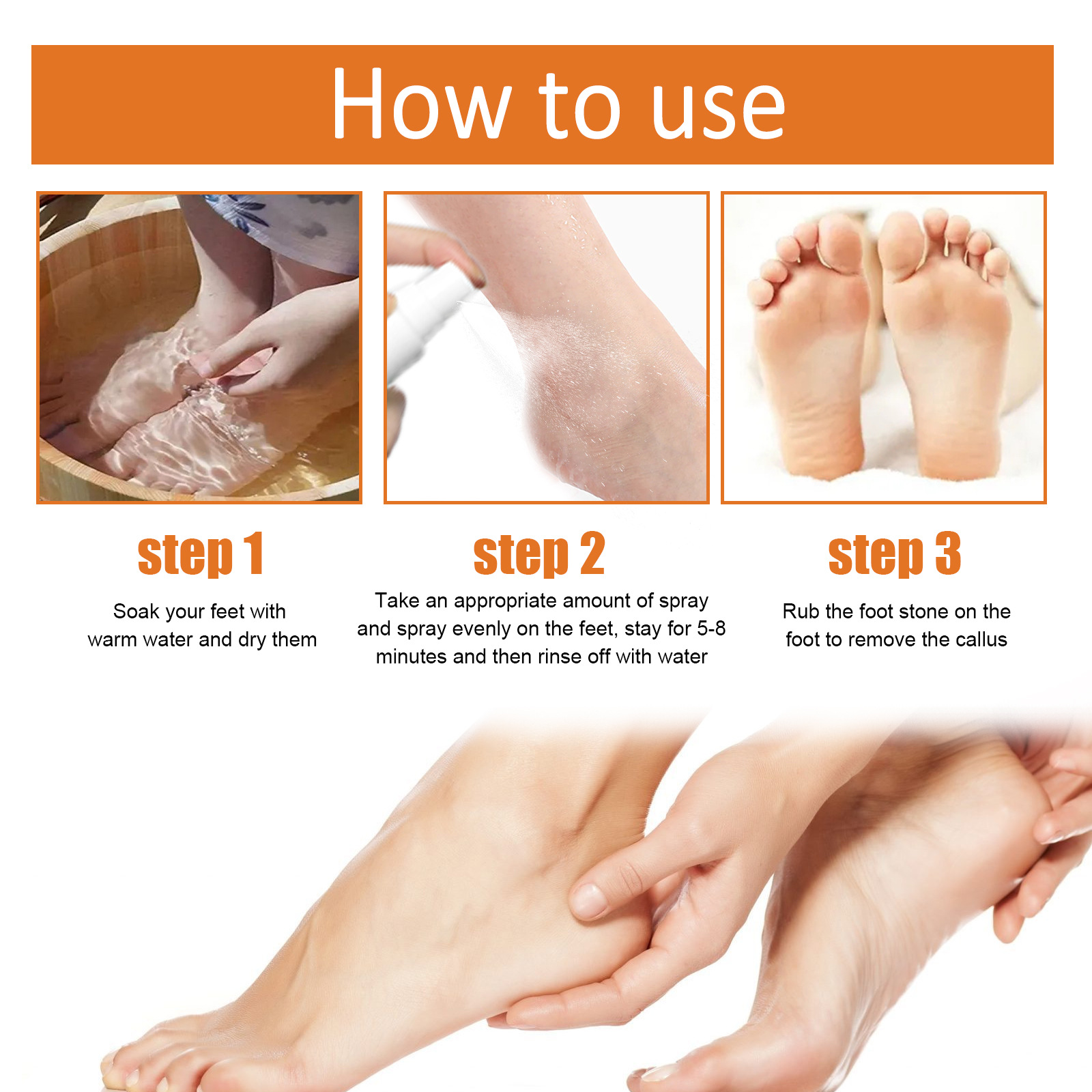 Title 6, Foot Exfoliating Spray Mild Callose Remove Dead...