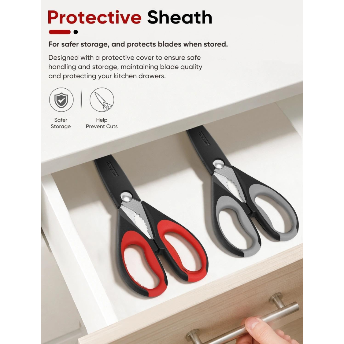 Kitchen Scissors Shears All Purpose Heavy Duty Protective Sheath 8