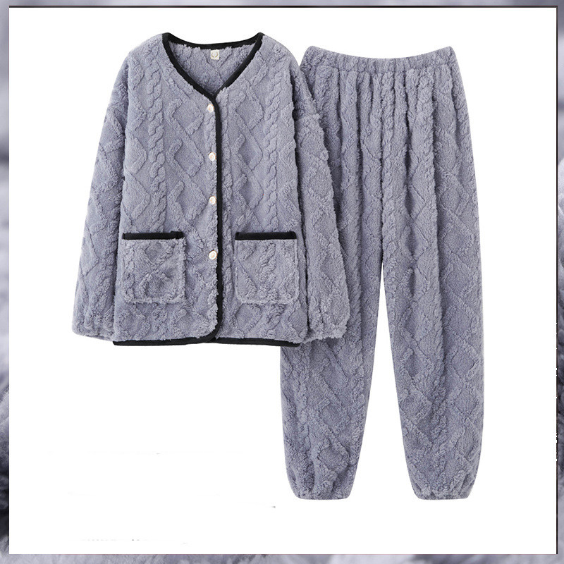 Title 4, Ladies Long-sleeved Flannel Padded Pajamas Home...