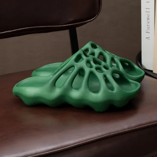 Spider Web Thick Bottom Flip Flop One Shape Flip Flop Female Green - Shop at LoveMi