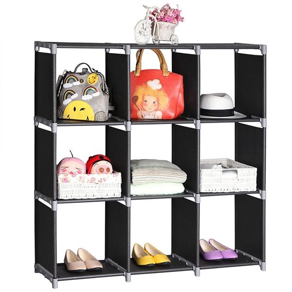 3-layer 9-grid Storage Rack - Black - Picture 6 of 6