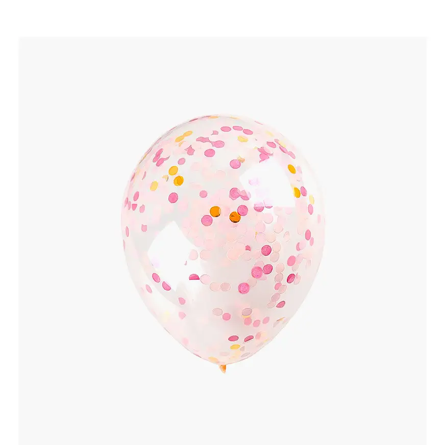 Confetti Transparent Balloon Latex 5 Pack