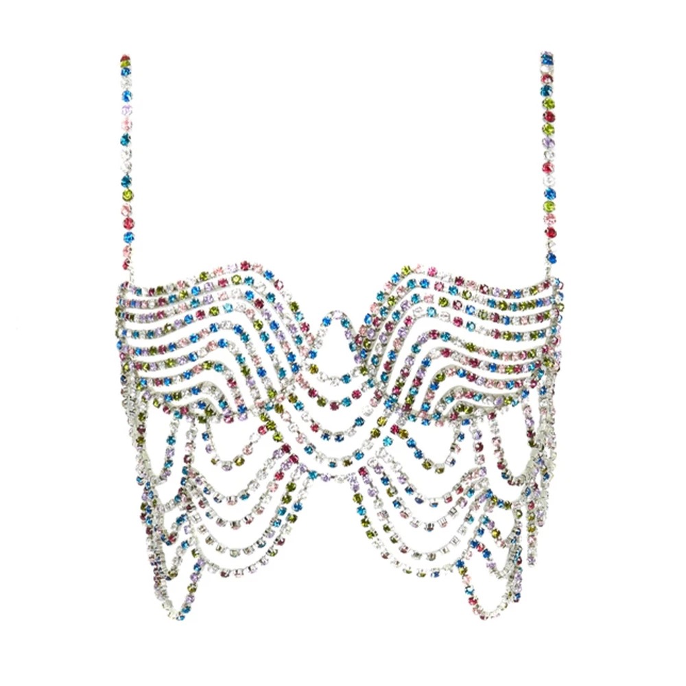 Title 5, Mixed Color Layered Chest Chain Body Accessory....