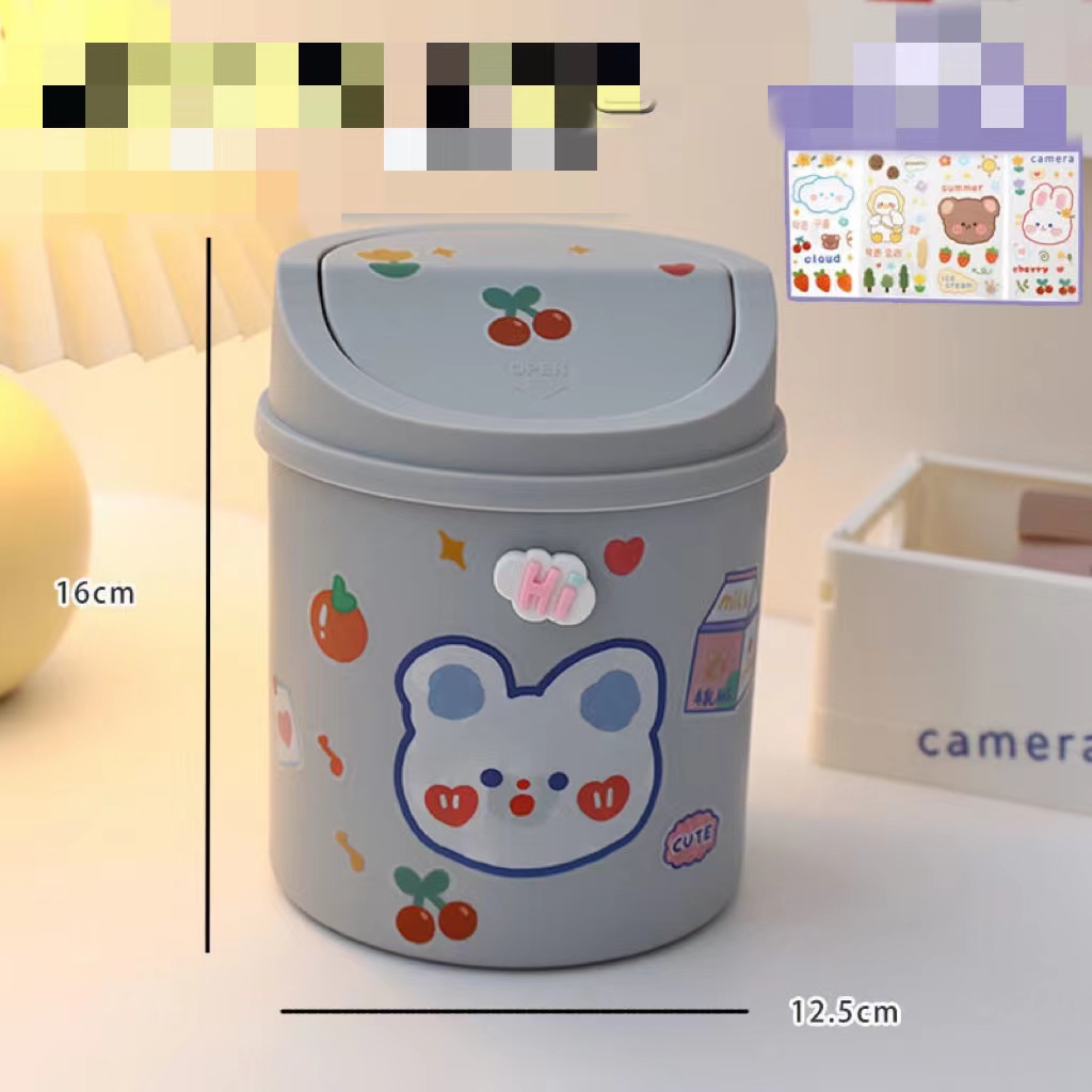 Desktop Trash Can Desk Organizer Bucket Office Mini Bear Trash Can - Image 7
